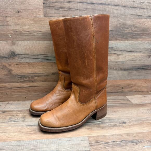 Frye Shoes - Vibrage Frye Campus women size  8.5EE Boots Brown Leather MADE in USA
